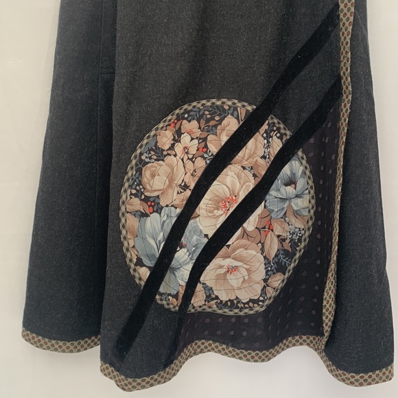 KOOS Van Den Akker New York Wool Wrap Skirt Embroidered Lagenlook Size 10 - Picture 2 of 12